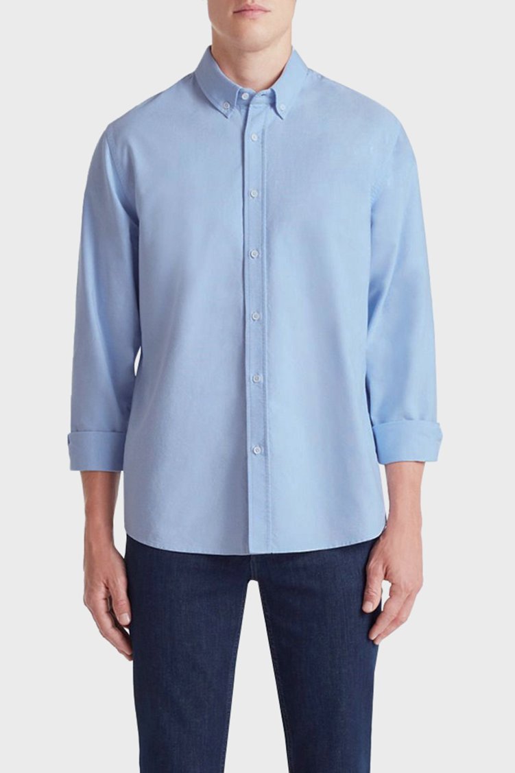 Bluemint Bm Oxford % 100 Pamuk Comfort Fit Düğmeli Yaka Erkek Gömlek BM24002273MW 197 MAVİ - Bluemint