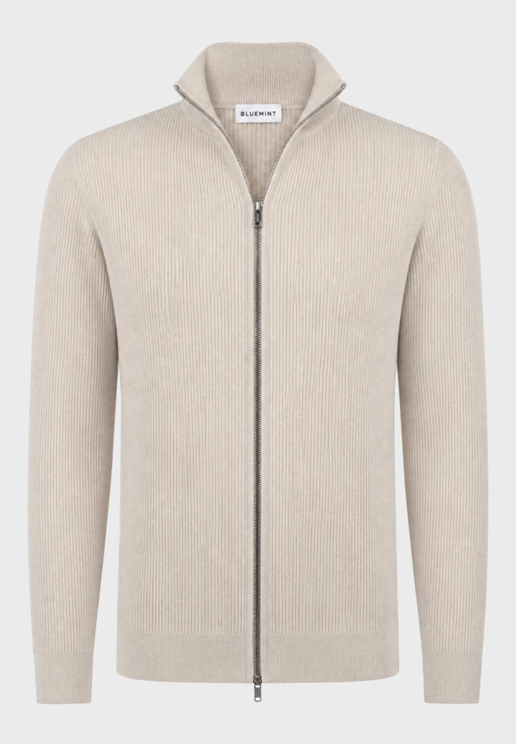 Bluemint Comfort Fit Dik Yaka Triko Erkek Hırka BRIAN 1372 Kum - Bluemint (1)