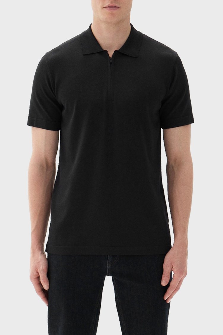 Bluemint Devon Fitted Örme Erkek Polo Yaka T Shirt BM24007214MS 111 SİYAH - Bluemint