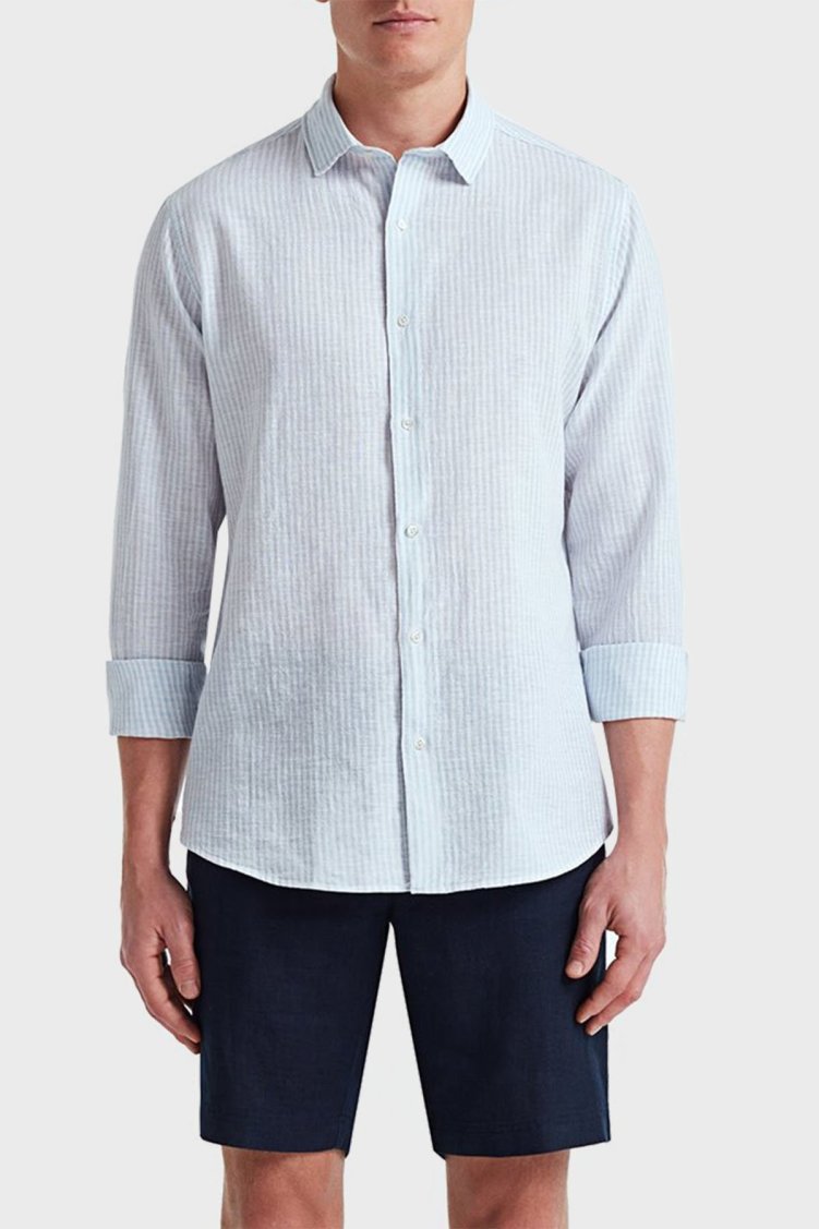Bluemint Edmund Cepli % 100 Keten Regular Fit Erkek Short BM23004051MS 155 LACİVERT - Bluemint