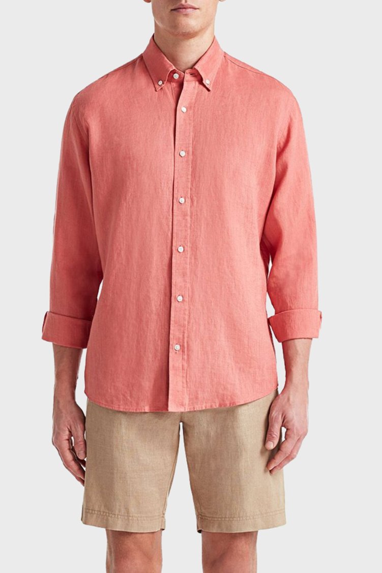 Bluemint Edmund Cepli % 100 Keten Regular Fit Erkek Short BM23004051MS 214 CAMEL - Bluemint