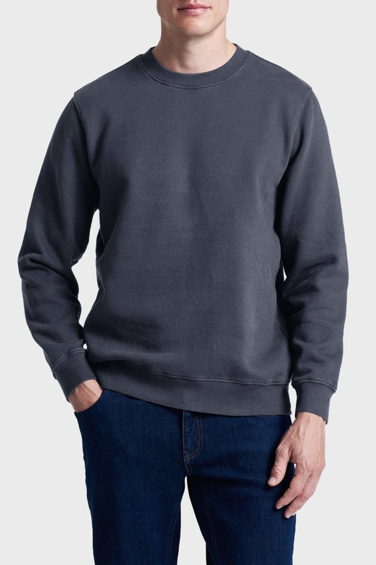 Bluemint Fenix % 100 Pamuk Regular Fit Bisiklet Yaka Erkek Sweat BM24019097MW1 106 LACİVERT - Bluemint