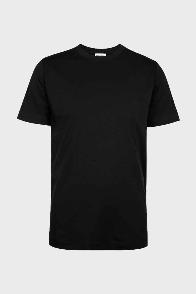 Bluemint Pamuklu Bisiklet Yaka Basic Erkek T Shirt NT001 111 Siyah - Bluemint