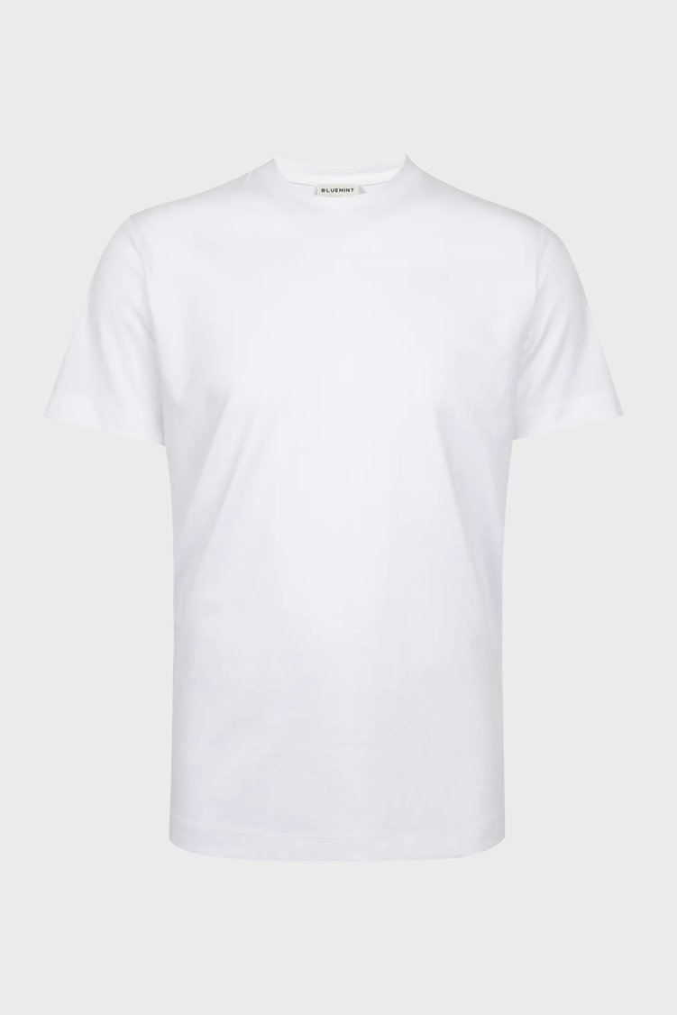 Bluemint Pamuklu Bisiklet Yaka Basic Erkek T Shirt NT001 112 Beyaz - Bluemint