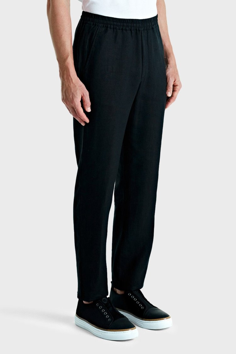 Bluemint Pamuklu Comfort Fit Lastikli Bel Daralan Paça Erkek Pantolon BM25009296M S11 SİYAH - Bluemint