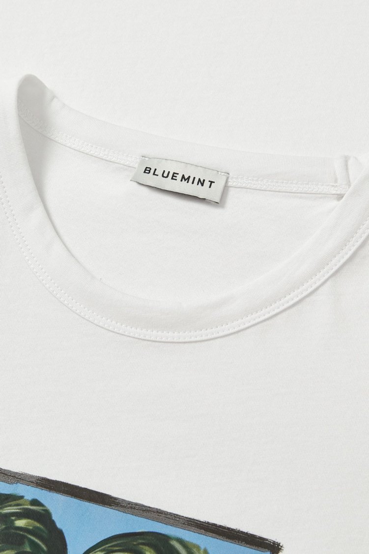 Bluemint Ricci Yumuşak Pamuklu Fitted Erkek T Shirt BM24001199MS 1027 BEYAZ - Bluemint (1)