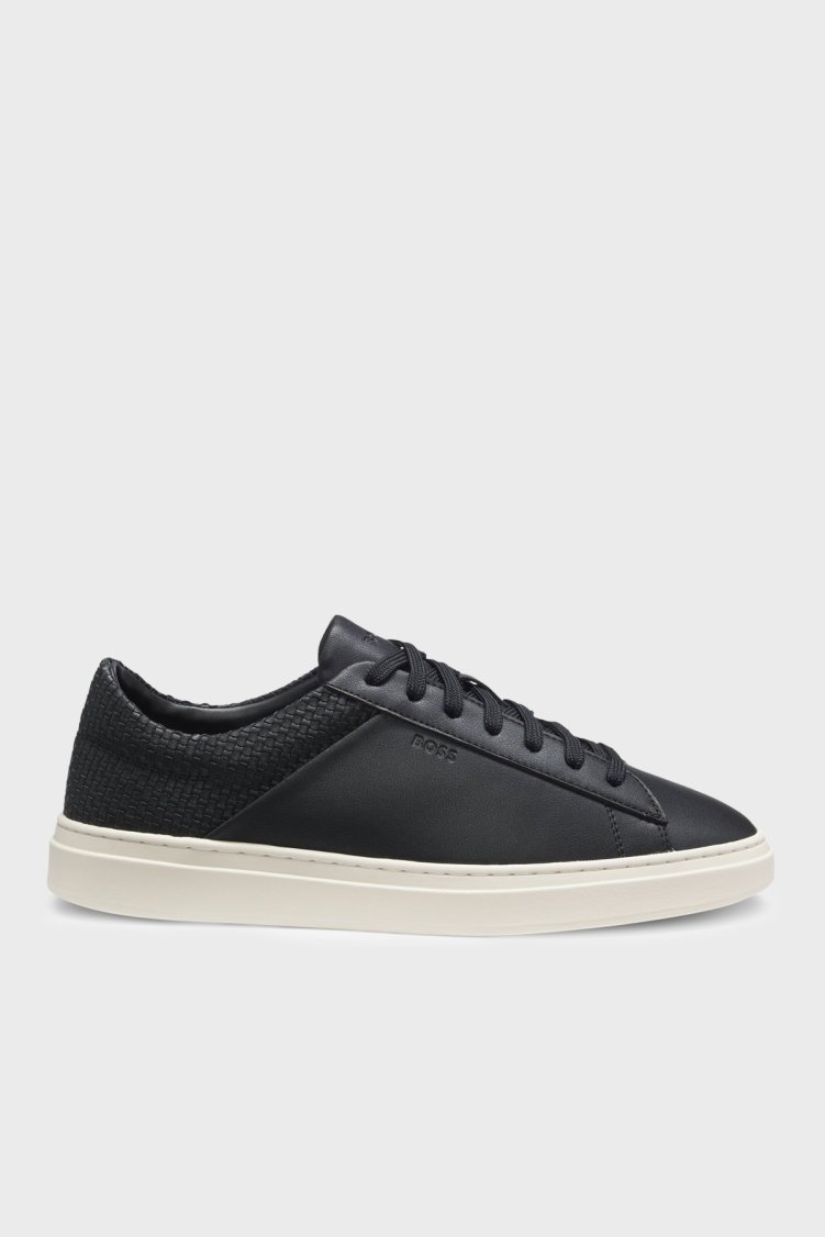Boss % 100 Deri Logolu Sneaker Erkek Ayakkabı 50563591 001 SİYAH - Boss