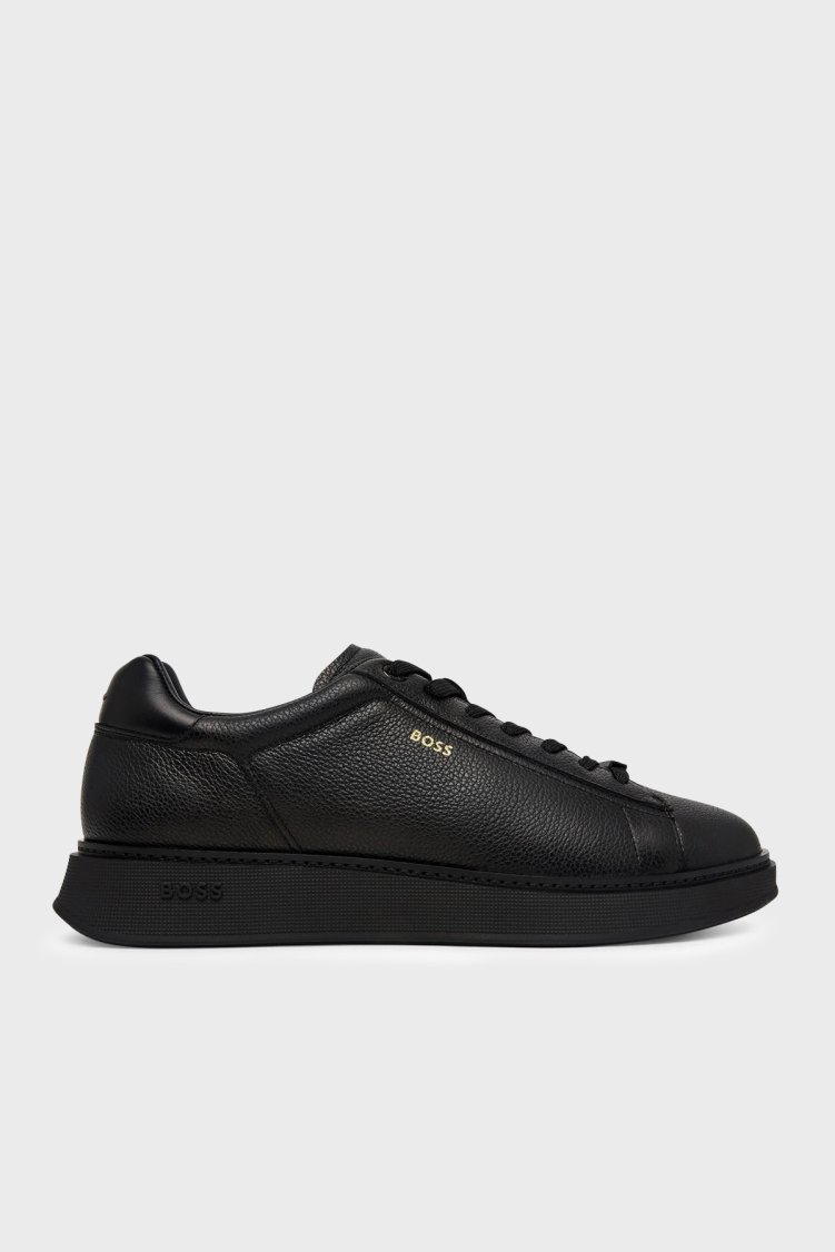 Boss %100 Hakiki Deri Sneaker Erkek Ayakkabı 50573560 005 Siyah - Boss