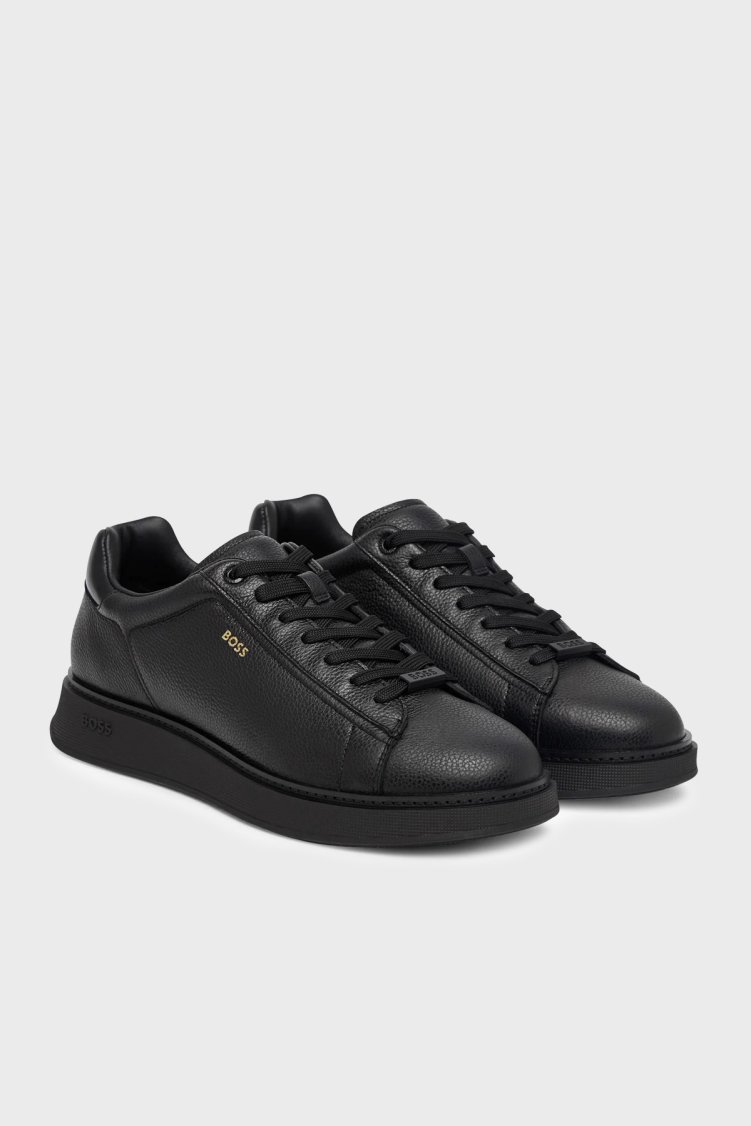 Boss %100 Hakiki Deri Sneaker Erkek Ayakkabı 50573560 005 Siyah - Boss (1)