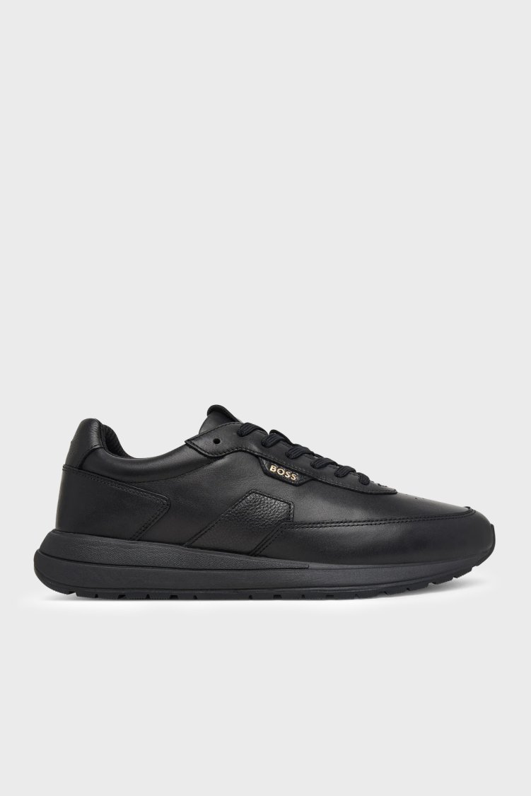 Boss %100 Hakiki Deri Sneaker Erkek Ayakkabı 50573581 005 Siyah - Boss
