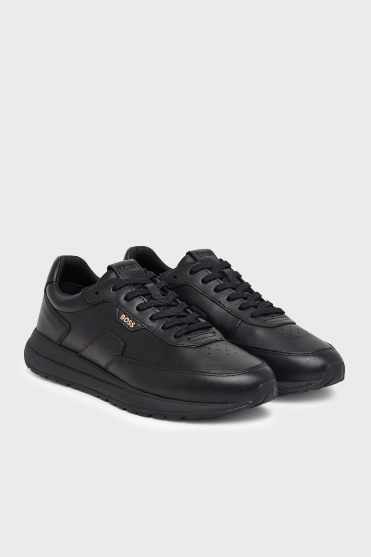 Boss %100 Hakiki Deri Sneaker Erkek Ayakkabı 50573581 005 Siyah - Boss (1)