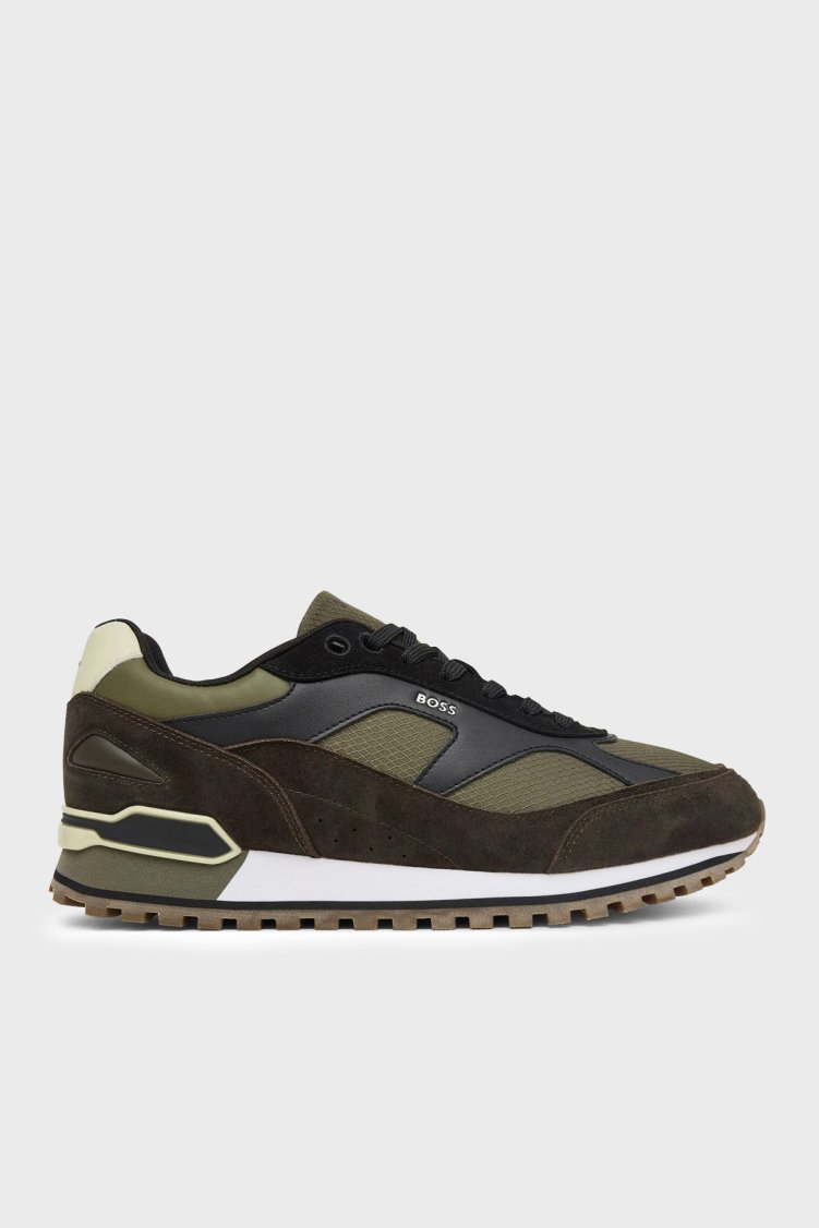 Boss % 100 Hakiki Deri Süet Sneaker Erkek Ayakkabı 50573554 242 Kahve - Boss