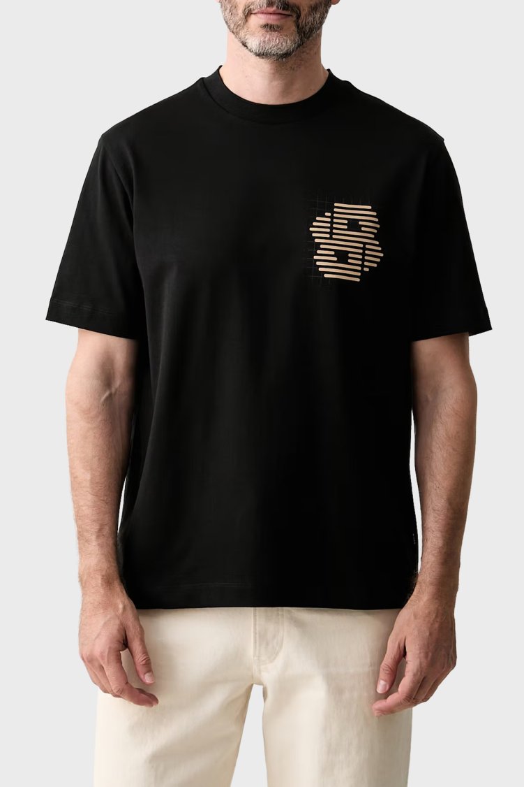 Boss % 100 Pamuk Bisiklet Yaka Logolu Erkek T Shirt 50565606 002 Siyah - Boss