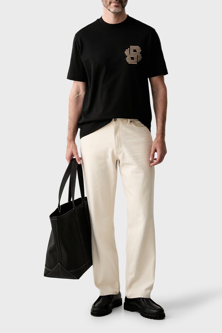 Boss % 100 Pamuk Bisiklet Yaka Logolu Erkek T Shirt 50565606 002 Siyah - Boss (1)