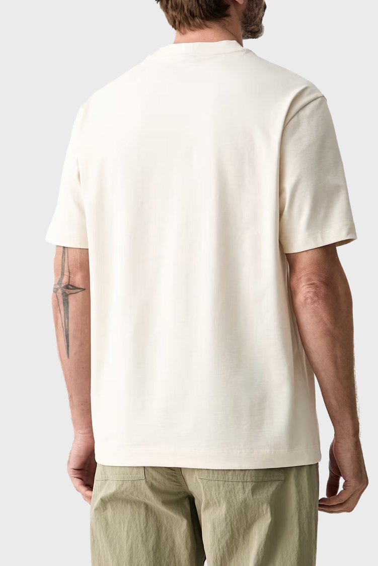 Boss % 100 Pamuk Bisiklet Yaka Logolu Erkek T Shirt 50565606 119 Beyaz - Boss (1)