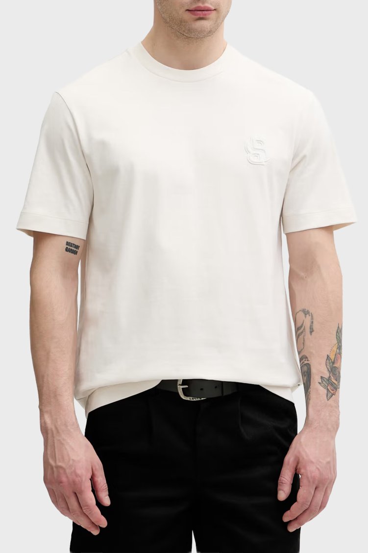 Boss % 100 Pamuk Regular Fit Bisiklet Yaka Erkek T Shirt 50565044 118 Bej - Boss