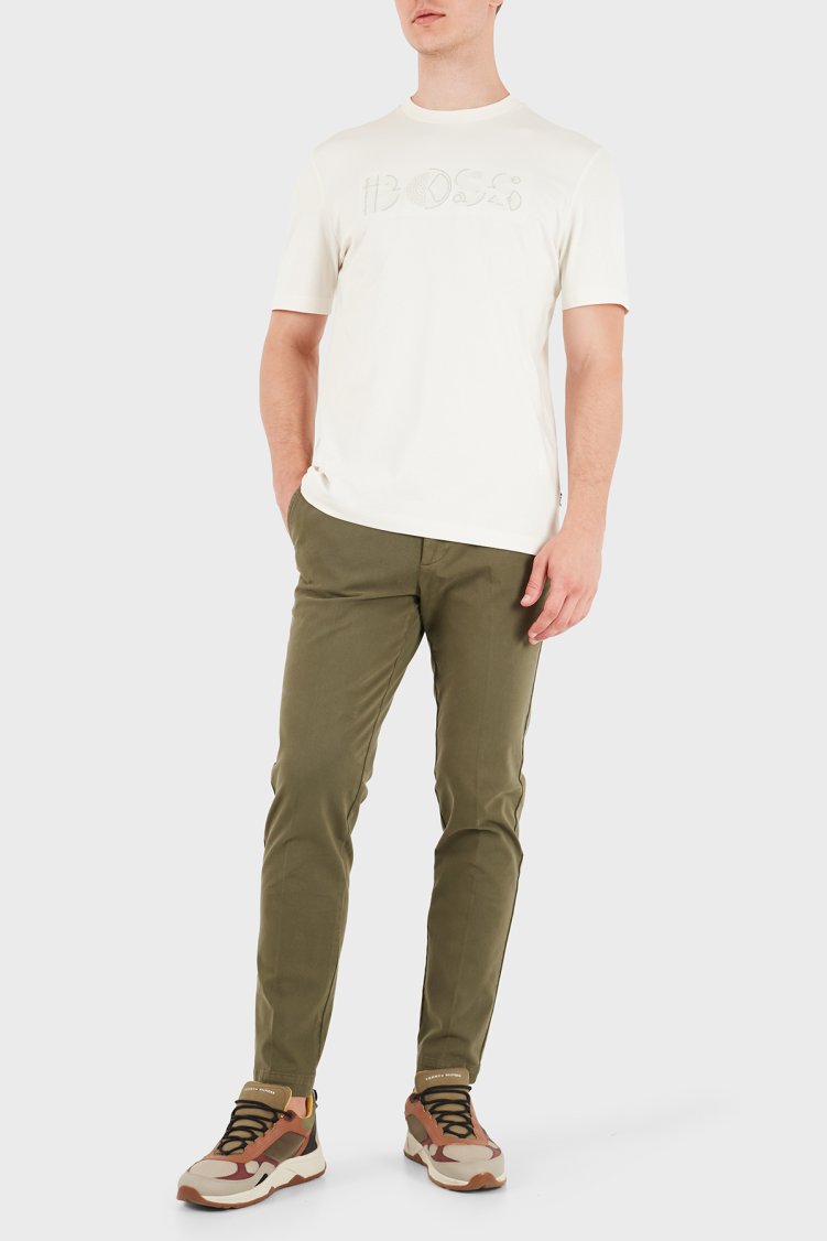 Boss % 100 Pamuk Regular Fit Bisiklet Yaka Erkek T Shirt 50565630 118 Bej - Boss (1)