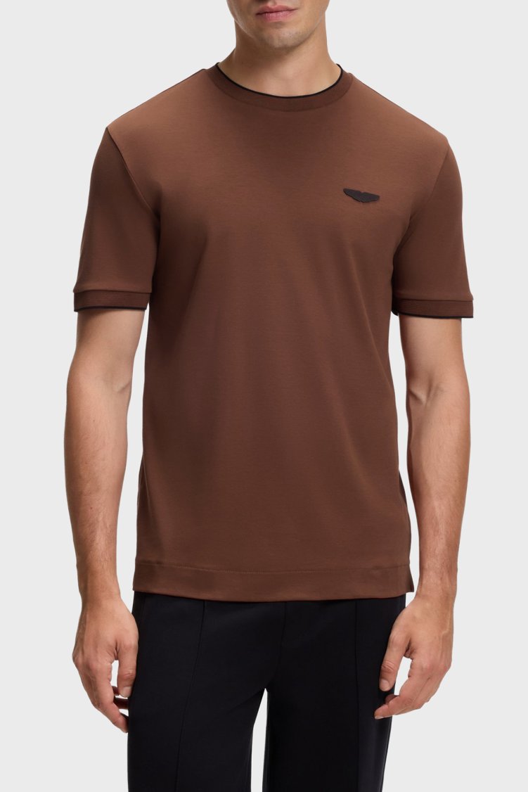 Boss % 100 Pamuk Regular Fit Bisiklet Yaka Erkek T Shirt 50575011 214 Kahve - Boss