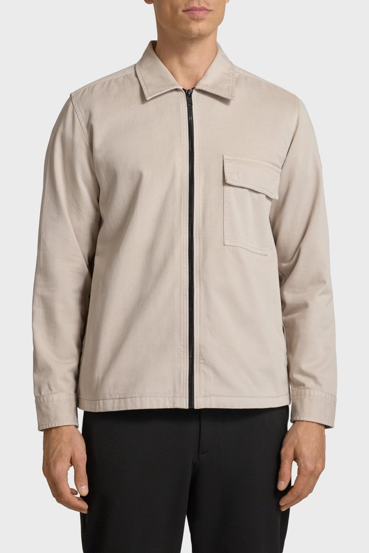 Boss % 100 Pamuk Regular Fit Fermuarlı Erkek Gömlek 50553706 070 TAŞ - Boss