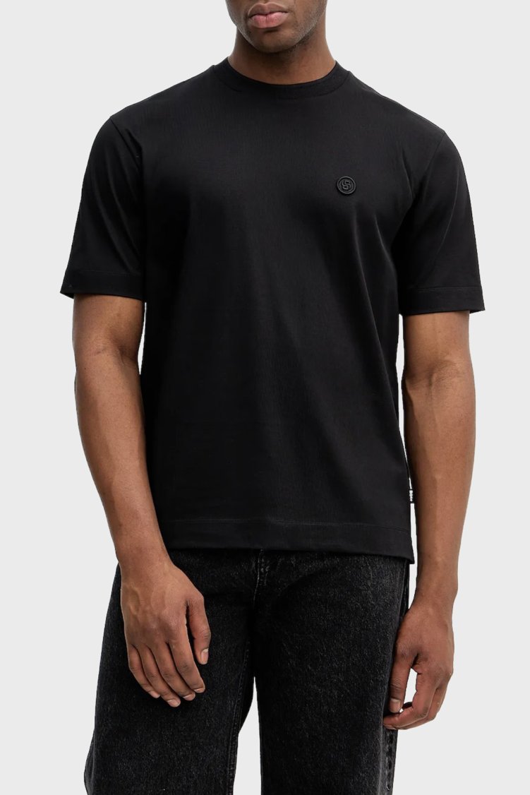 Boss % 100 Pamuk Relaxed Fit Bisiklet Yaka Erkek T Shirt 5055905 0001 Siyah - Boss