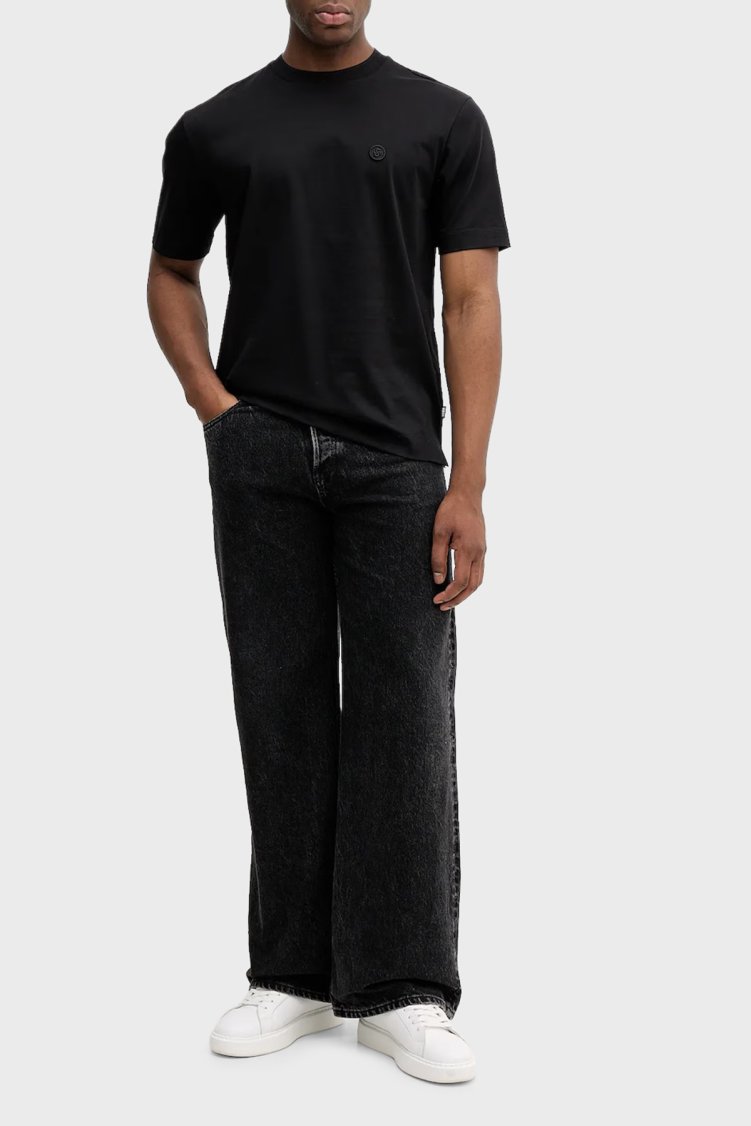 Boss % 100 Pamuk Relaxed Fit Bisiklet Yaka Erkek T Shirt 5055905 0001 Siyah - Boss (1)
