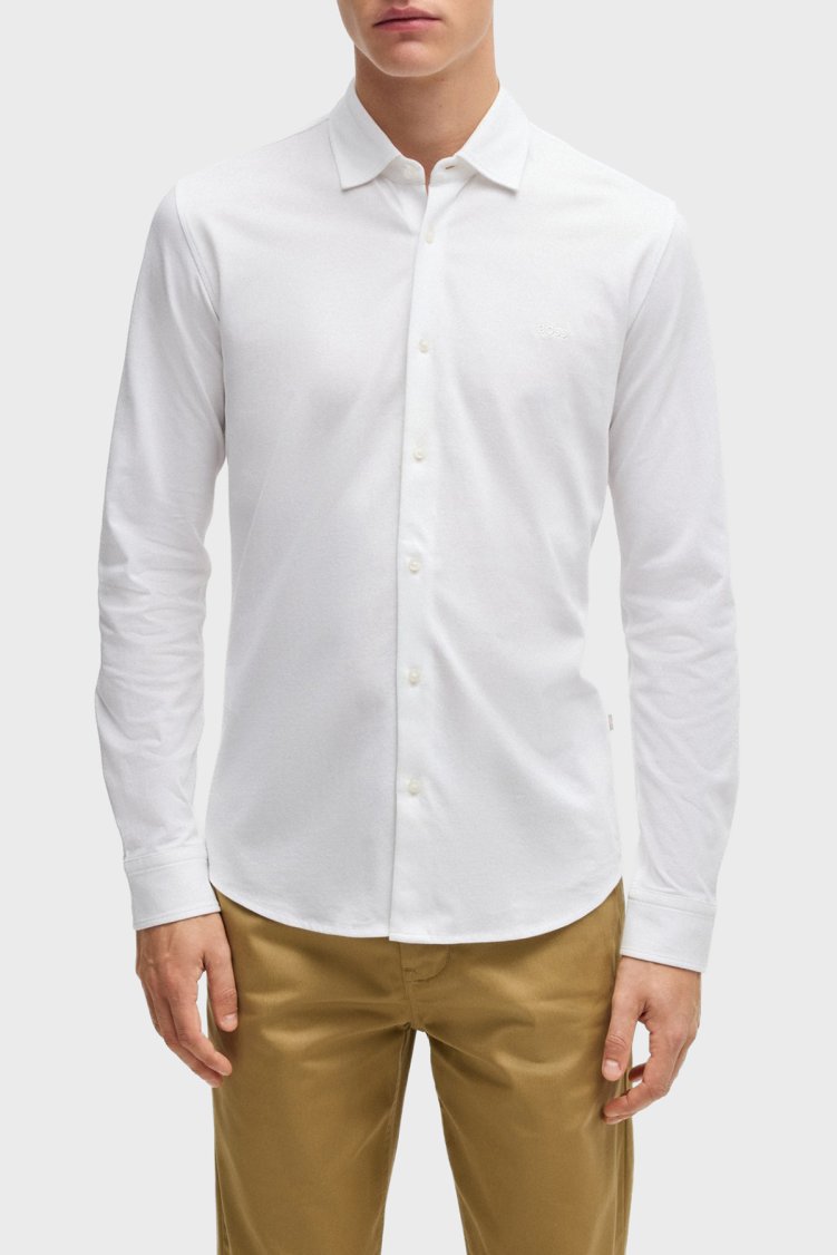 Boss % 100 Pamuk Slim Fit Klasik Yaka Erkek Gömlek 50519748 100 BEYAZ - Boss