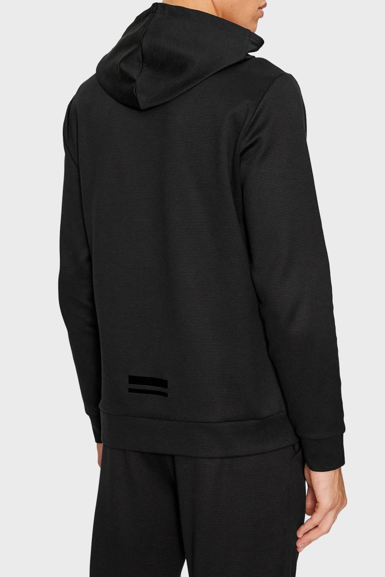 Boss Ayna Efektli Logolu Kapüşonlu Pamuklu Relaxed Fit Erkek Sweat 50501222 001 SİYAH - Boss (1)