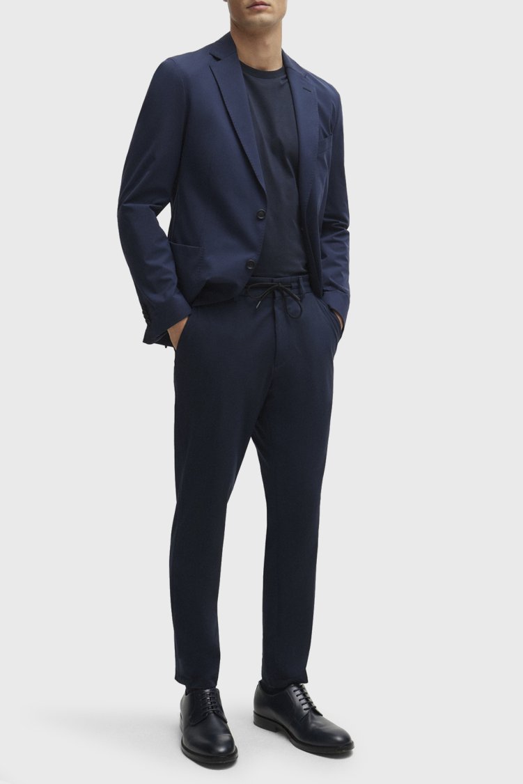 Boss Belden Bağlamalı Streç Jarseden Slim Fit Erkek Pantolon 50502477 404 LACİVERT - Boss