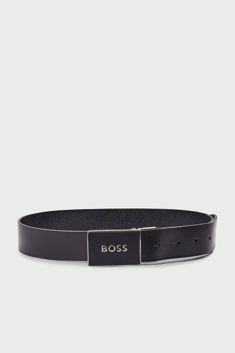 Boss Deri Logolu Erkek Kemer 50529690 001 SİYAH - Boss