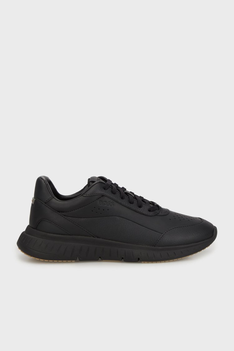Boss Deri Logolu Sneaker Erkek Ayakkabı 50552902 005 SİYAH - Boss