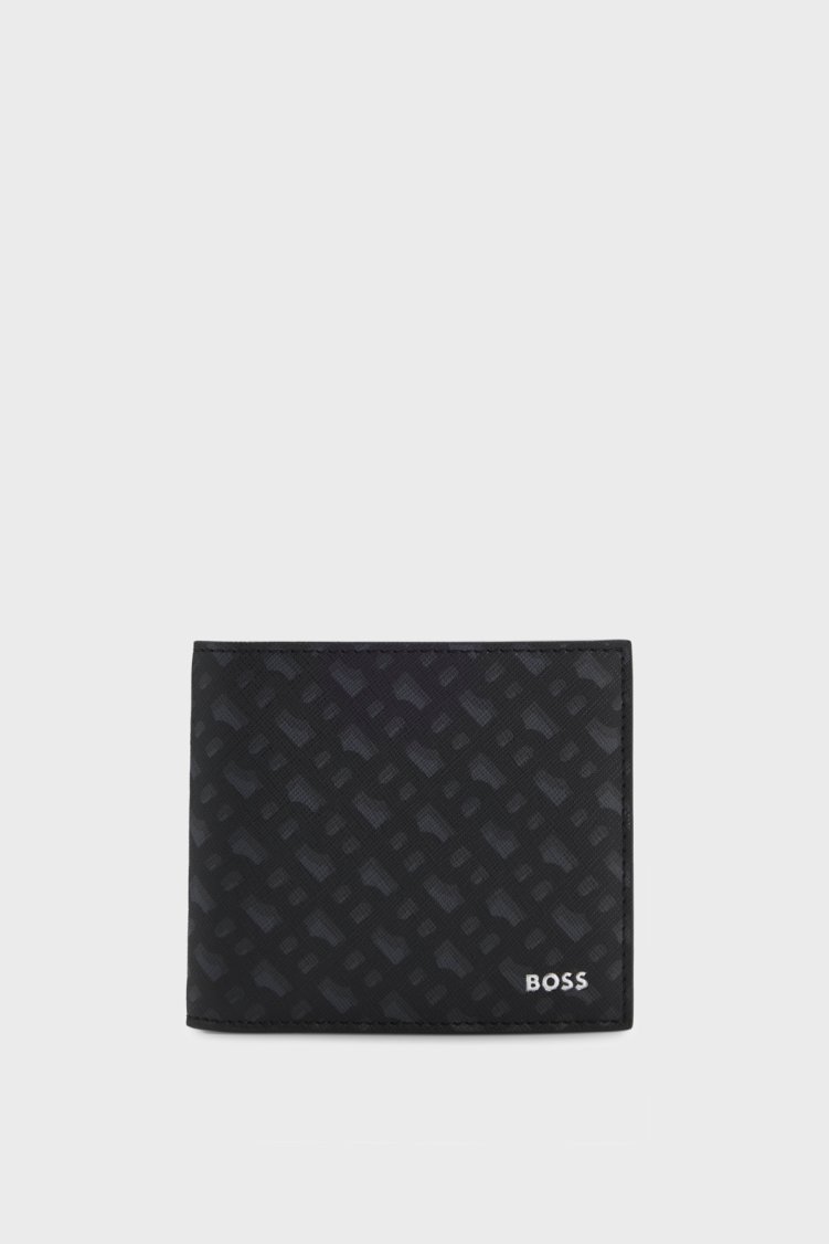 Boss Deri Monogram Logolu Erkek Cüzdan 50552844 003 SİYAH - Boss