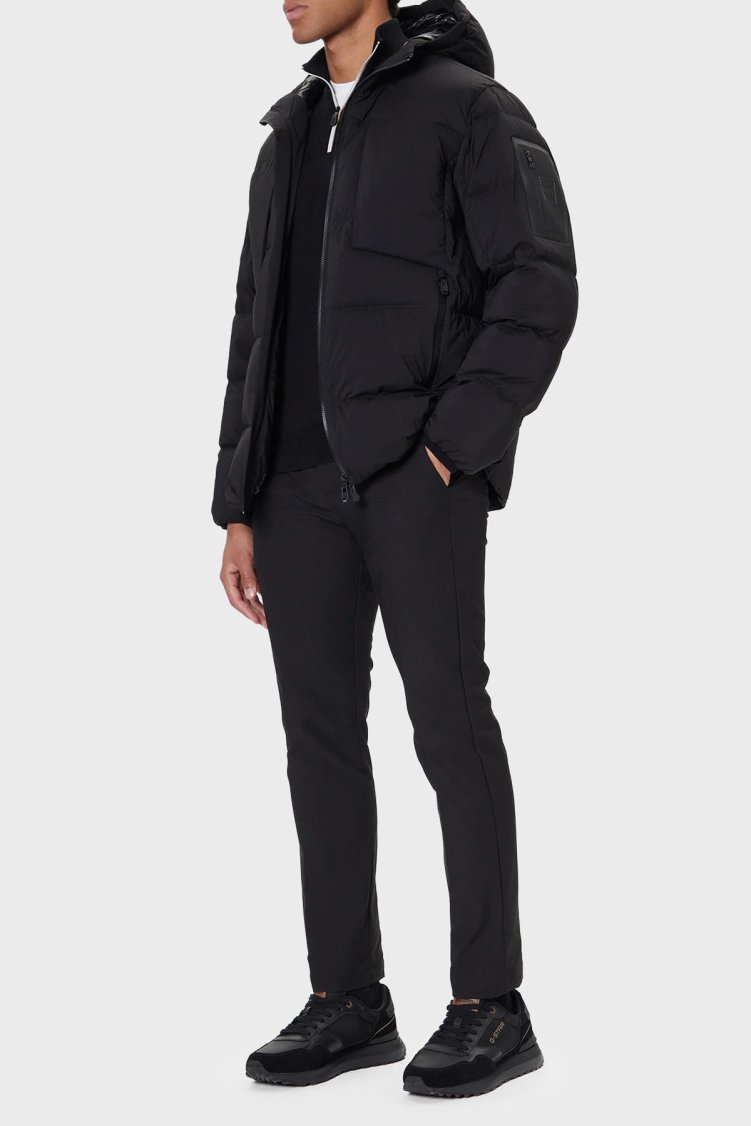 Boss Green Su İtici Kapitoneli Regular Fit Kapüşonlu Yaka Astarlı Erkek Parka 50543963 001 SİYAH - Boss (1)