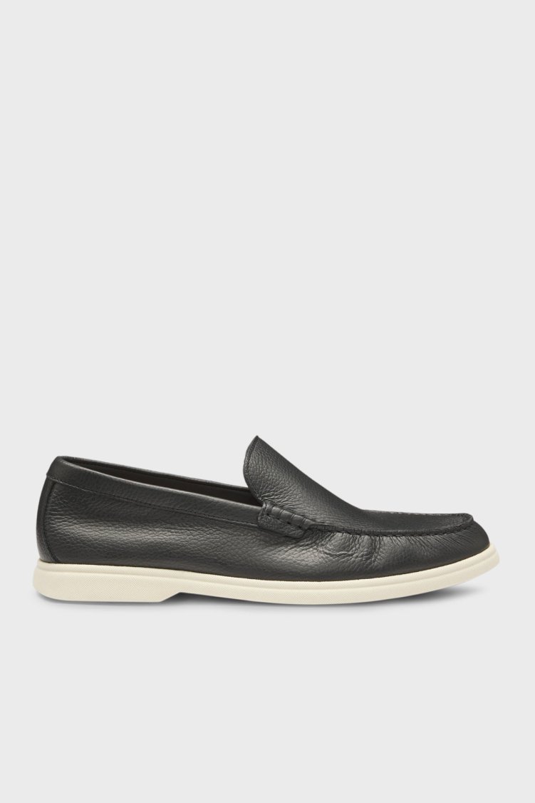 Boss Hakiki Deri Bağcıklı Loafer Erkek Ayakkabı 50536173 002 SİYAH - Boss