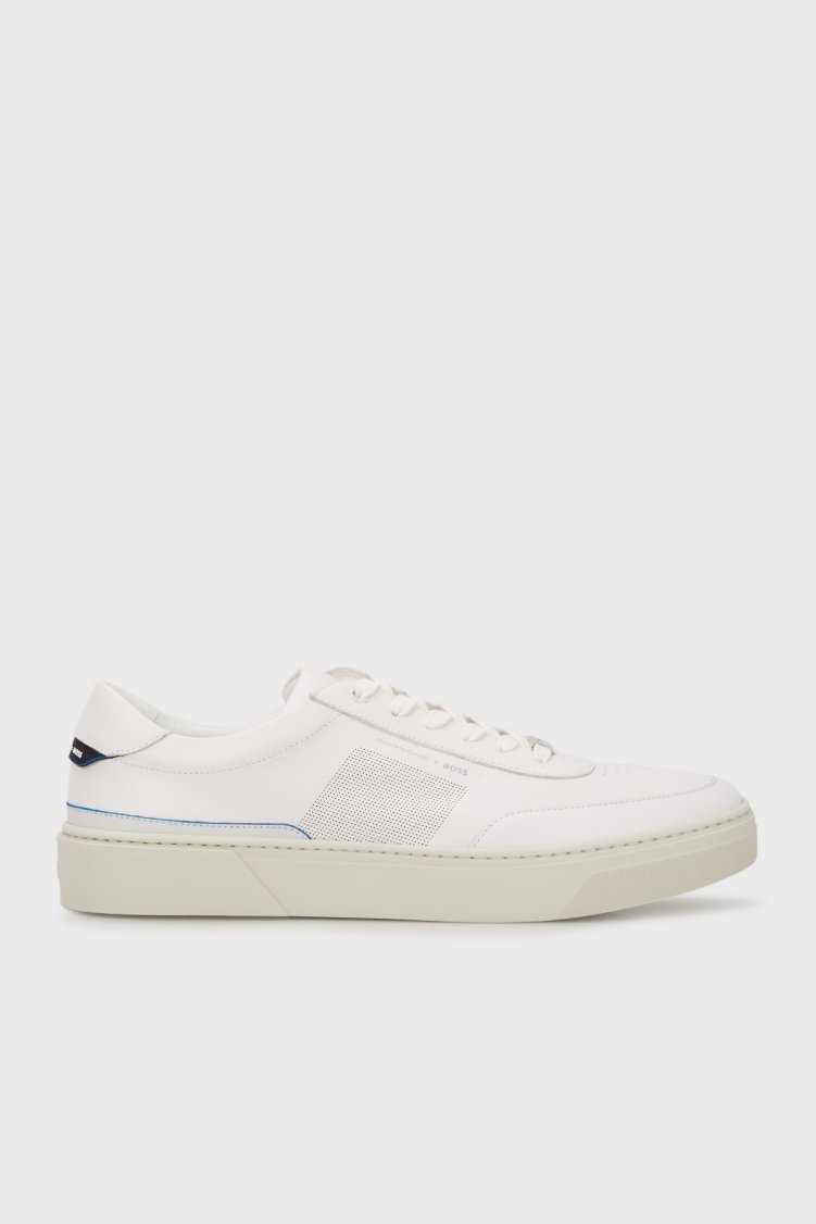Boss Hakiki Deri Sneaker Erkek Ayakkabı 50492628 112 BEYAZ - Boss