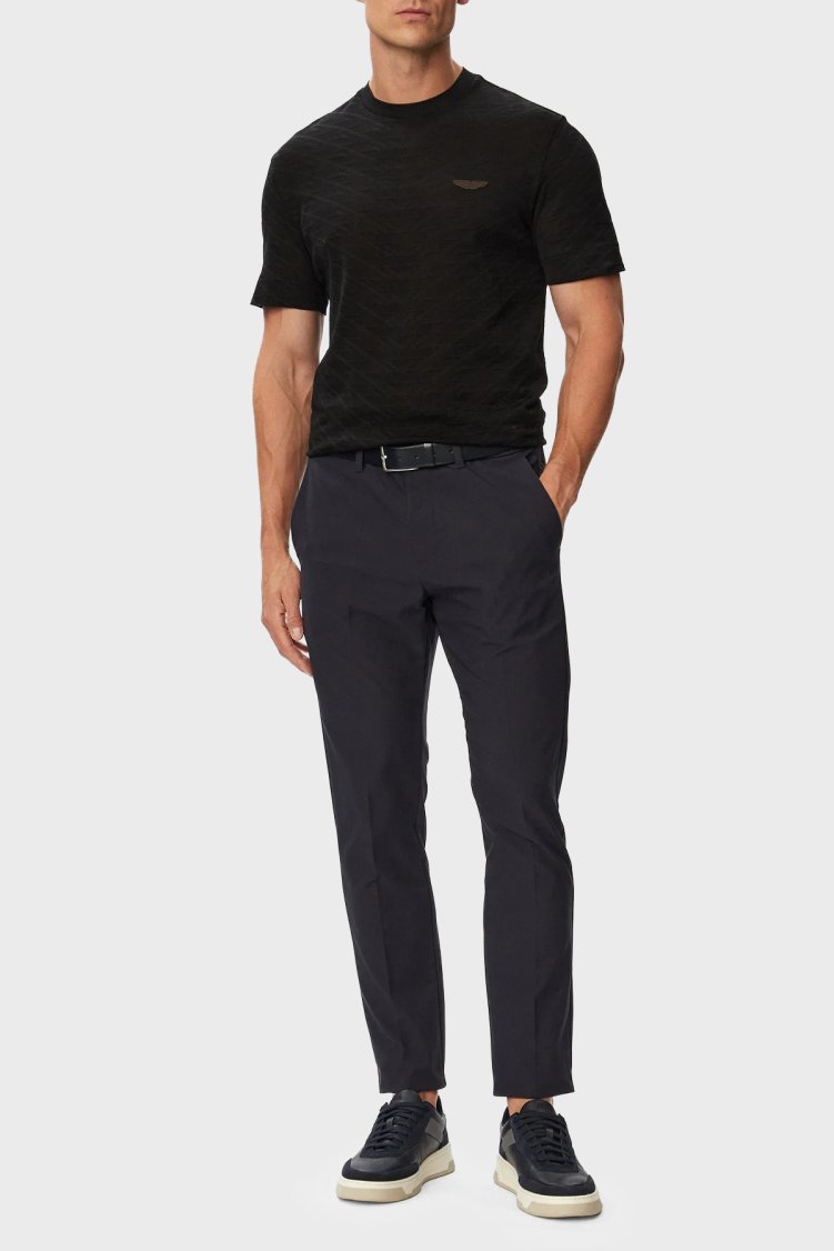 Boss Jakarlı Logolu Regular Fit Bisiklet Yaka Erkek T Shirt 50565175 001 Siyah - Boss (1)