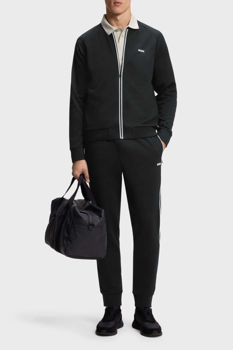 Boss Jakarlı Relaxed Fit Lastikli Paça Erkek Pantolon 50566815 001 Siyah - Boss (1)