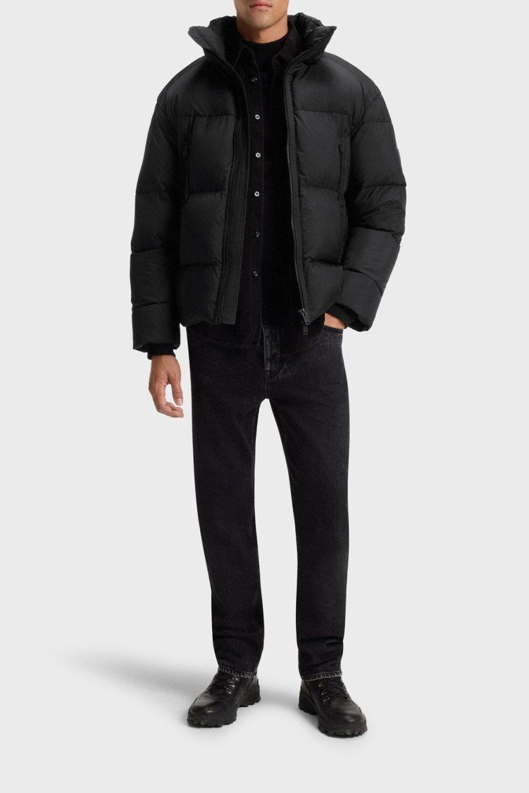 Boss Kapitoneli Oversize Fit Çıkarılabilir Kapüşonlu Şişme Erkek Mont 50543618 001 SİYAH - Boss (1)
