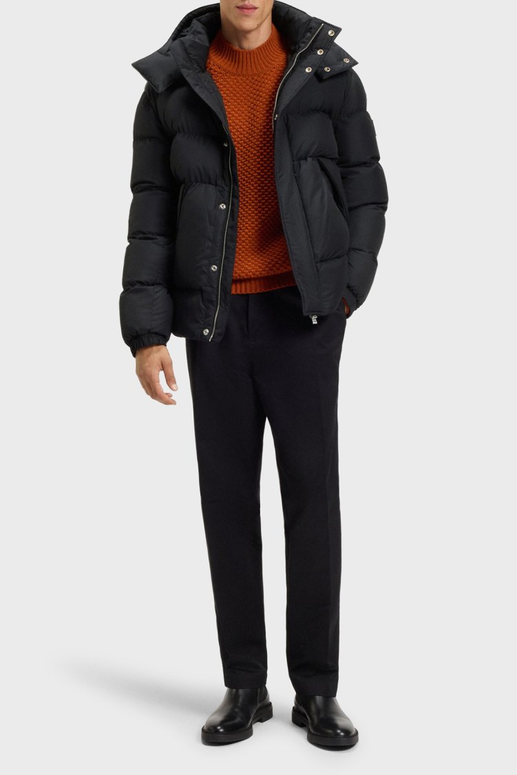 Boss Kapitoneli Regular Fit Çıkarılabilir Kapüşonlu Şişme Erkek Mont 50551599 001 SİYAH - Boss (1)