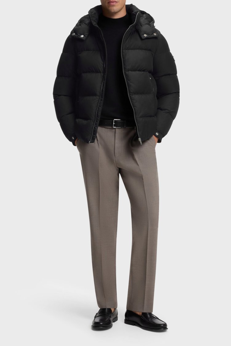 Boss Kapitoneli Regular Fit Çıkarılabilir Kapüşonlu Şişme Erkek Mont 50565108 001 Siyah - Boss (1)