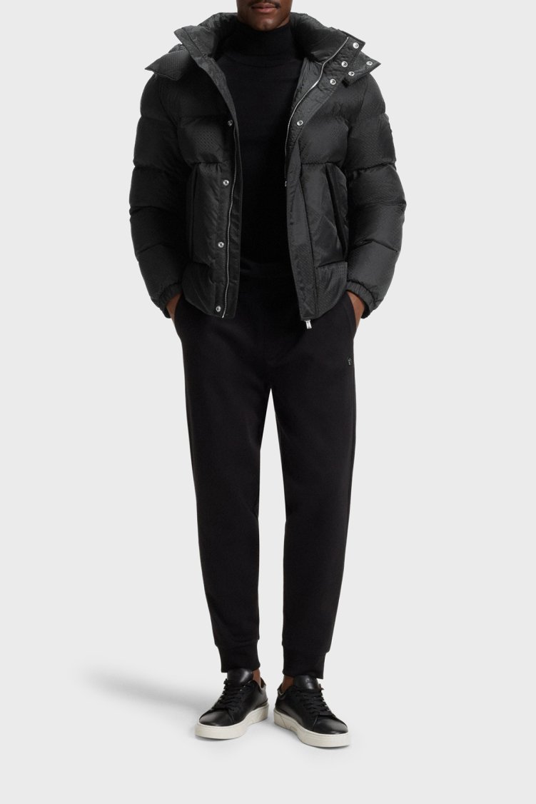 Boss Kapitoneli Regular Fit Çıkarılabilir Kapüşonlu Su İtici Şişme Erkek Mont 50548727 001 SİYAH - Boss (1)