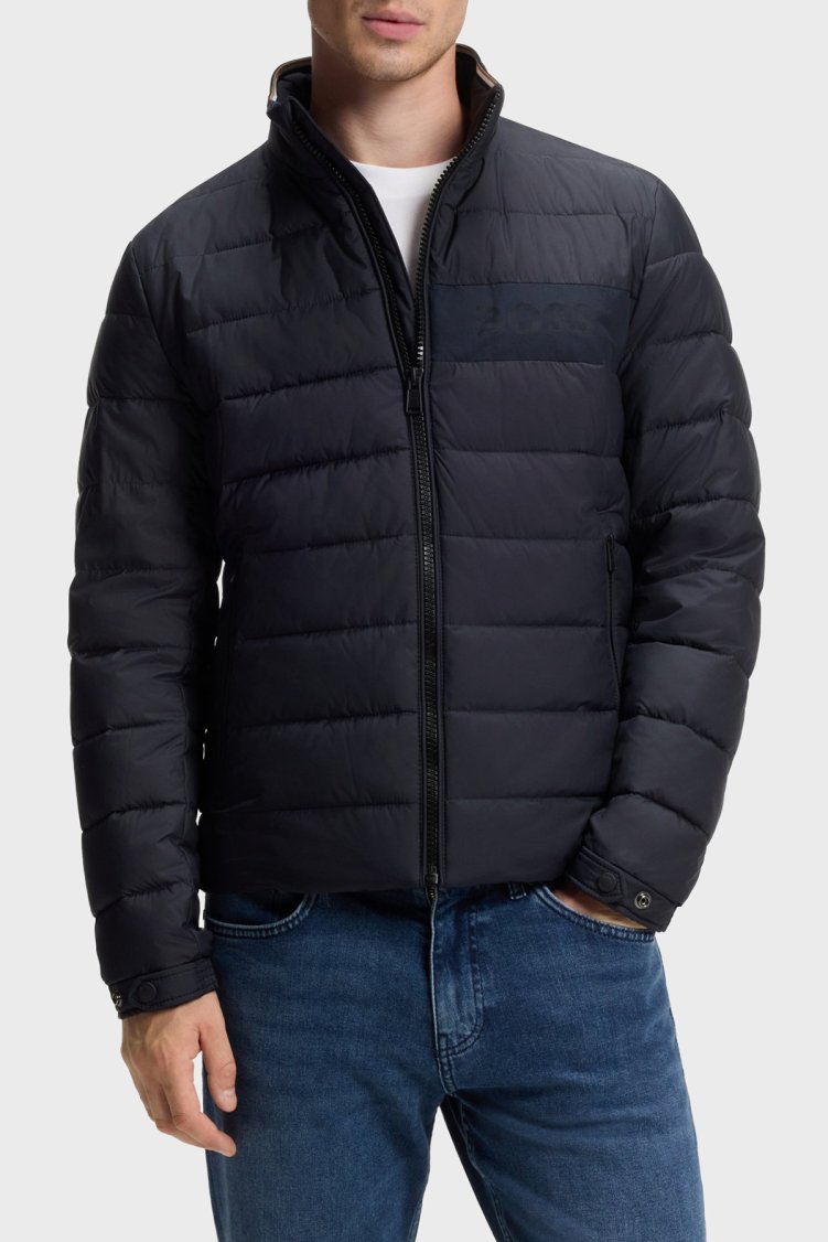 Boss Kapitoneli Regular Fit Dik Yaka Şişme Erkek Mont 50519237 404 Lacivert - Boss