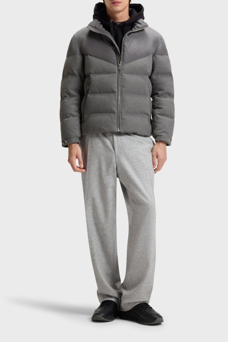 Boss Kapitoneli Regular Fit Dik Yaka Su Geçirmez Şişme Erkek Mont 50548810 030 GRİ - Boss (1)