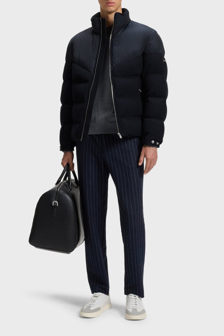 Boss Kapitoneli Regular Fit Dik Yaka Su Geçirmez Şişme Erkek Mont 50548810 404 LACİVERT - Boss (1)