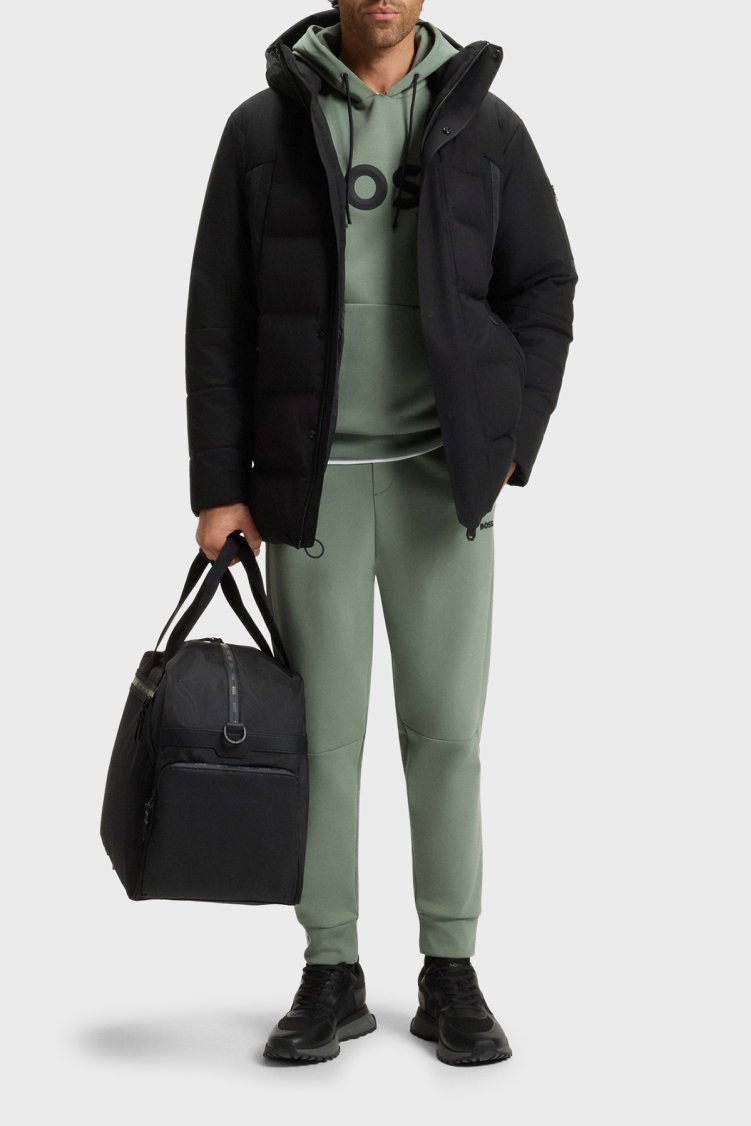 Boss Kapitoneli Regular Fit Çıkarılabilir Kapüşonlu Su İtici Parka Erkek Mont 50547262 001 SİYAH - Boss (1)