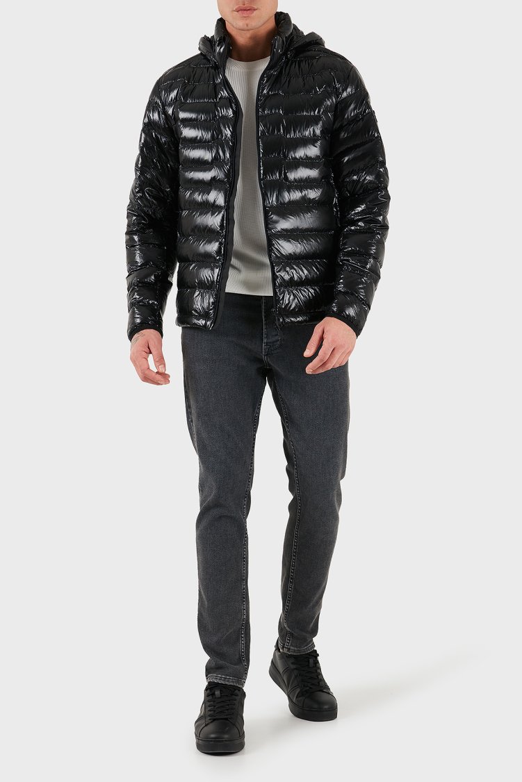 Boss Kapitoneli Regular Fit Kapüşonlu Su İtici Parlak Şişme Erkek Mont 50548790 001 SİYAH - Boss (1)