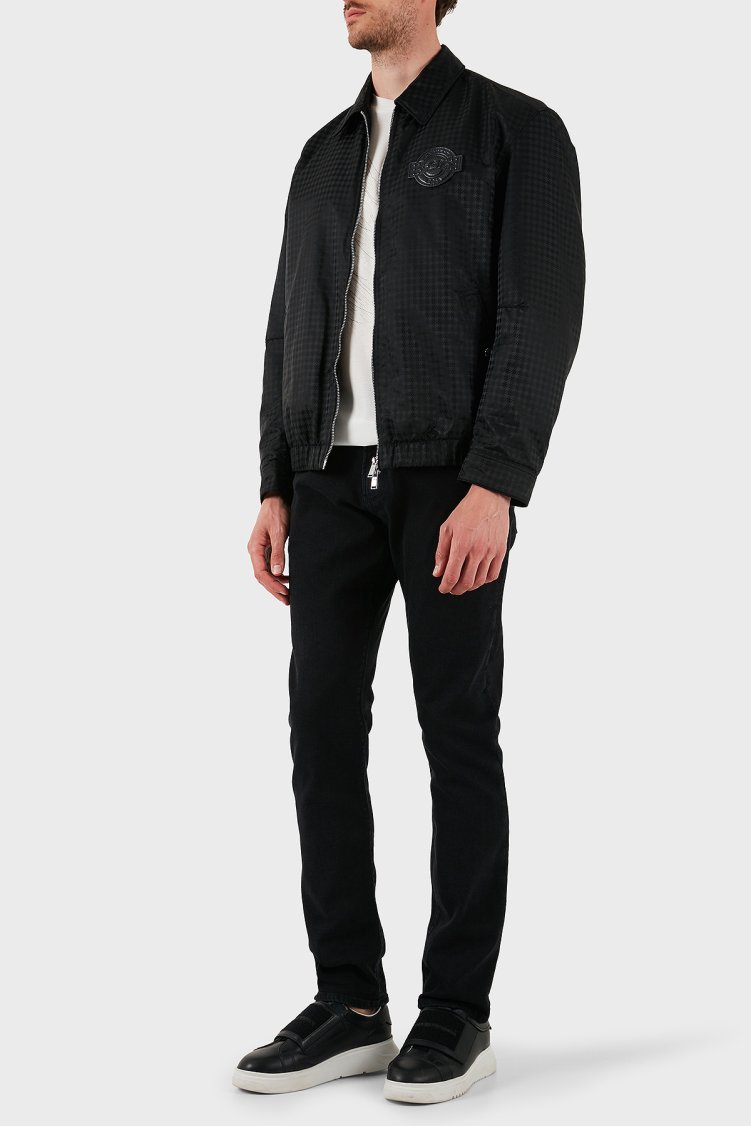 Boss Kareli Regular Fit Düz Yaka Bomber Erkek Ceket 50543129 001 SİYAH - Boss (1)