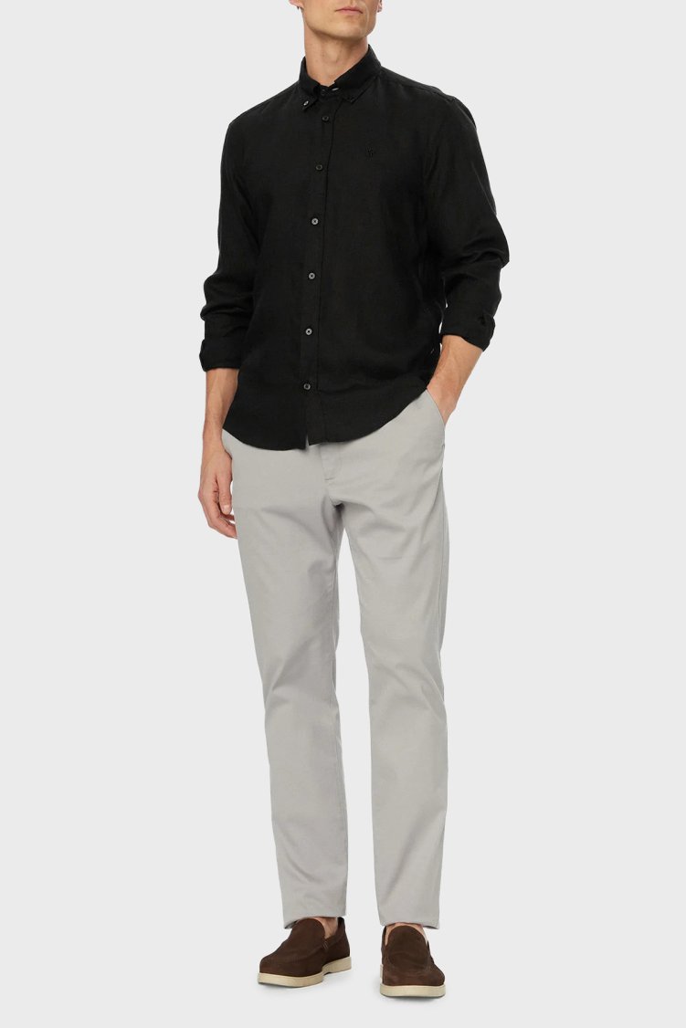 Boss Keten Regular Fit Klasik Yaka Uzun Kollu Erkek Gömlek 50556077 001 SİYAH - Boss (1)