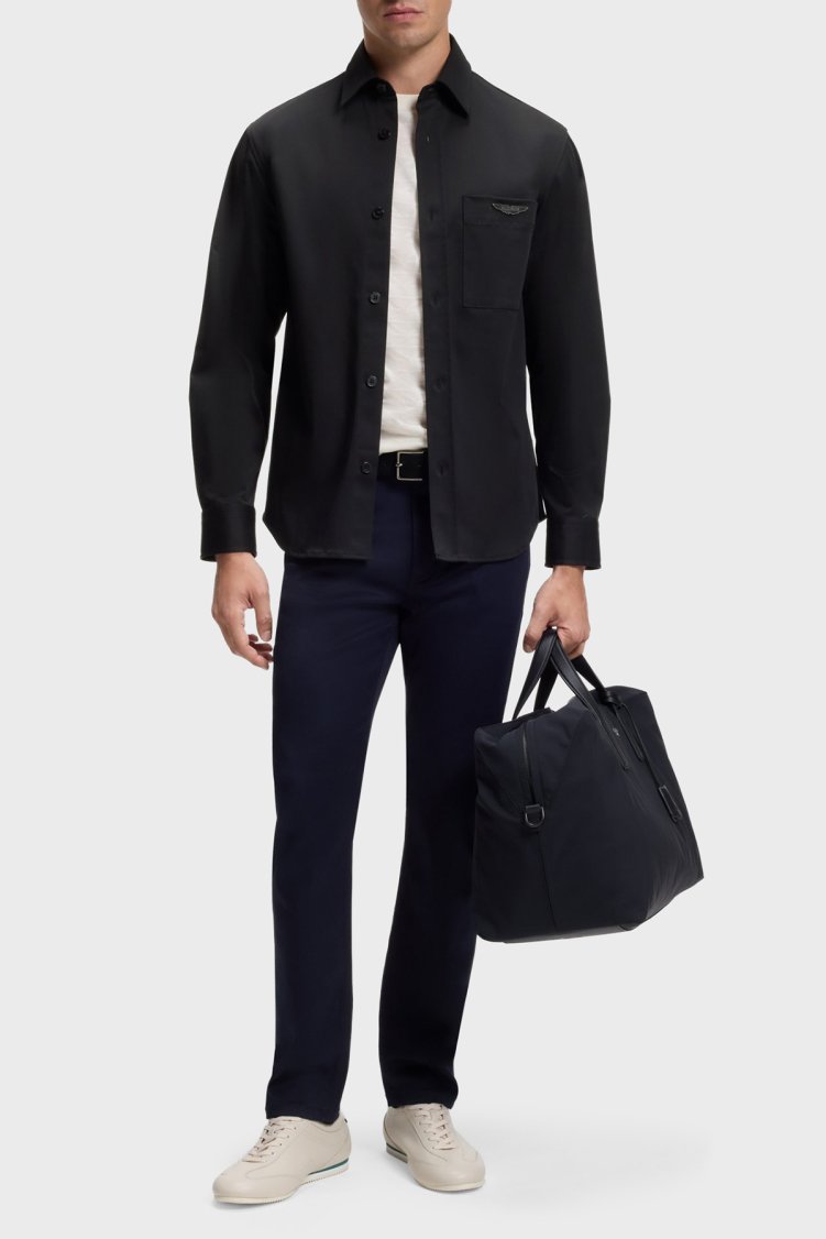 Boss Lgoolu Pamuklu Relaxed Fit Uzun Kollu Erkek Gömlek 50567166 001 Siyah - Boss (1)