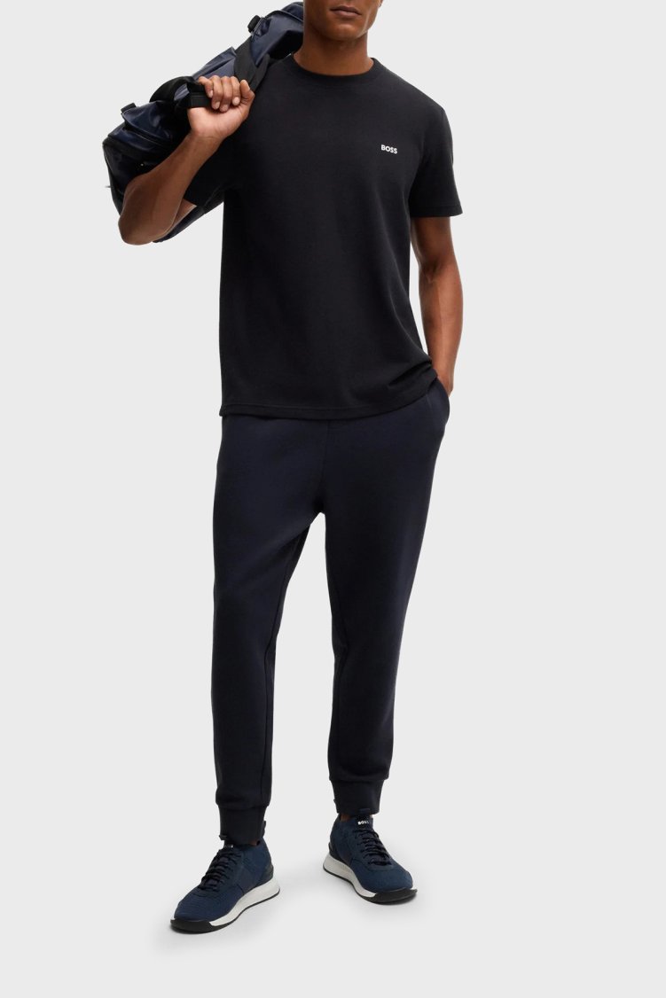 Boss Logolu % 100 Pamuk Regular Fit Bisiklet Yaka Erkek T Shirt 50529941 001 SİYAH - Boss (1)