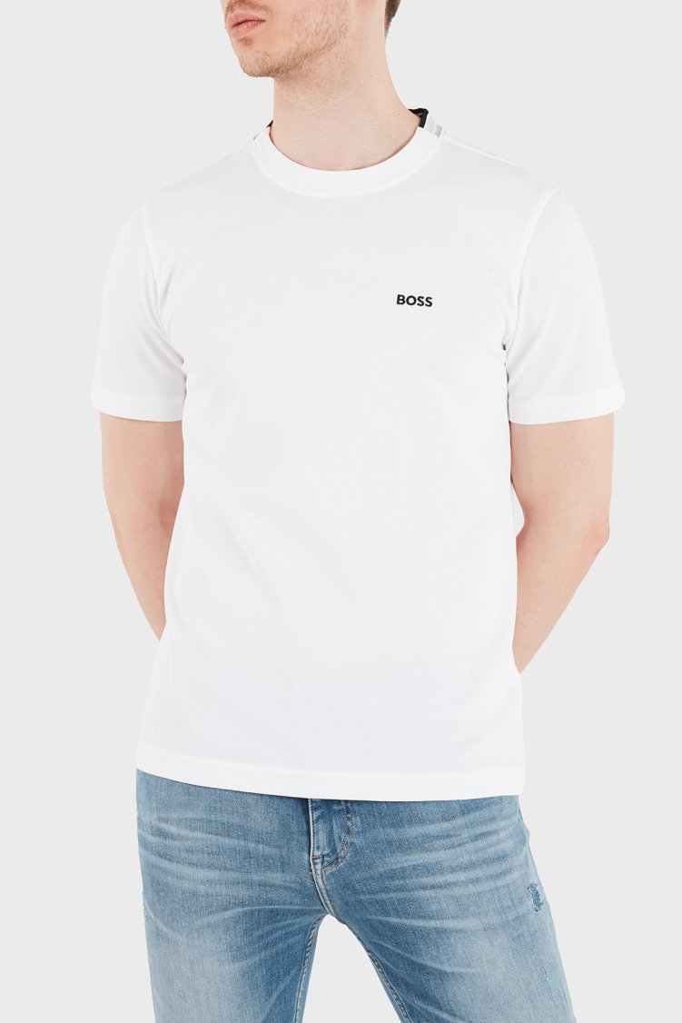 Boss Logolu % 100 Pamuk Regular Fit Bisiklet Yaka Erkek T Shirt 50529941 100 BEYAZ - Boss